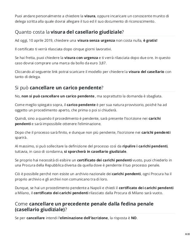 certificato carichi pendenti scarica